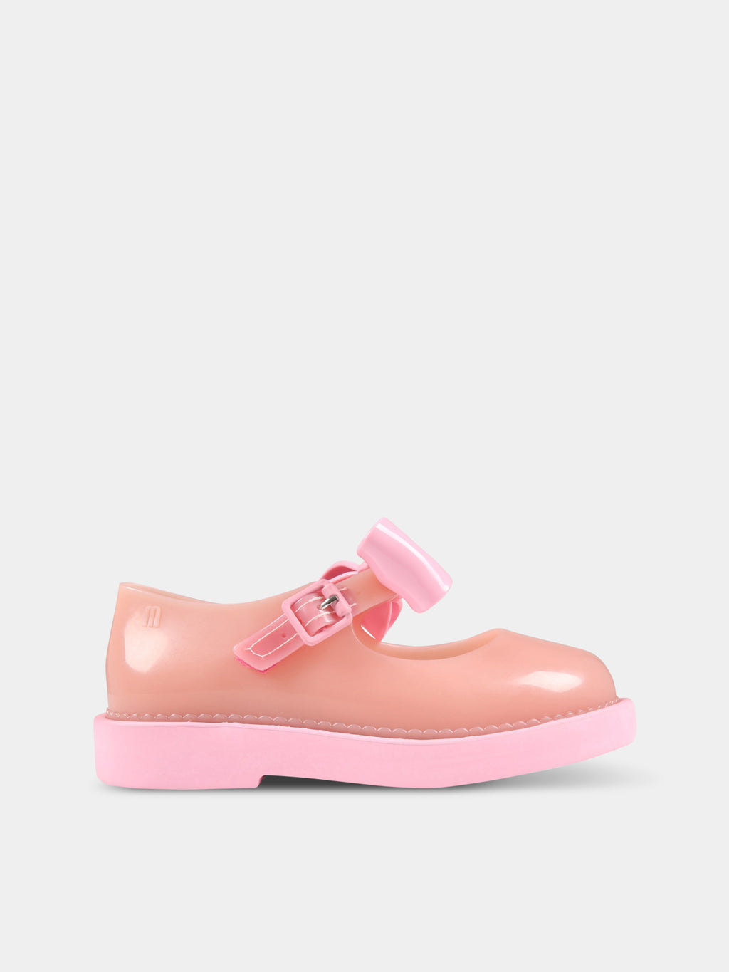 Pink ballerina-flats for girl with bow